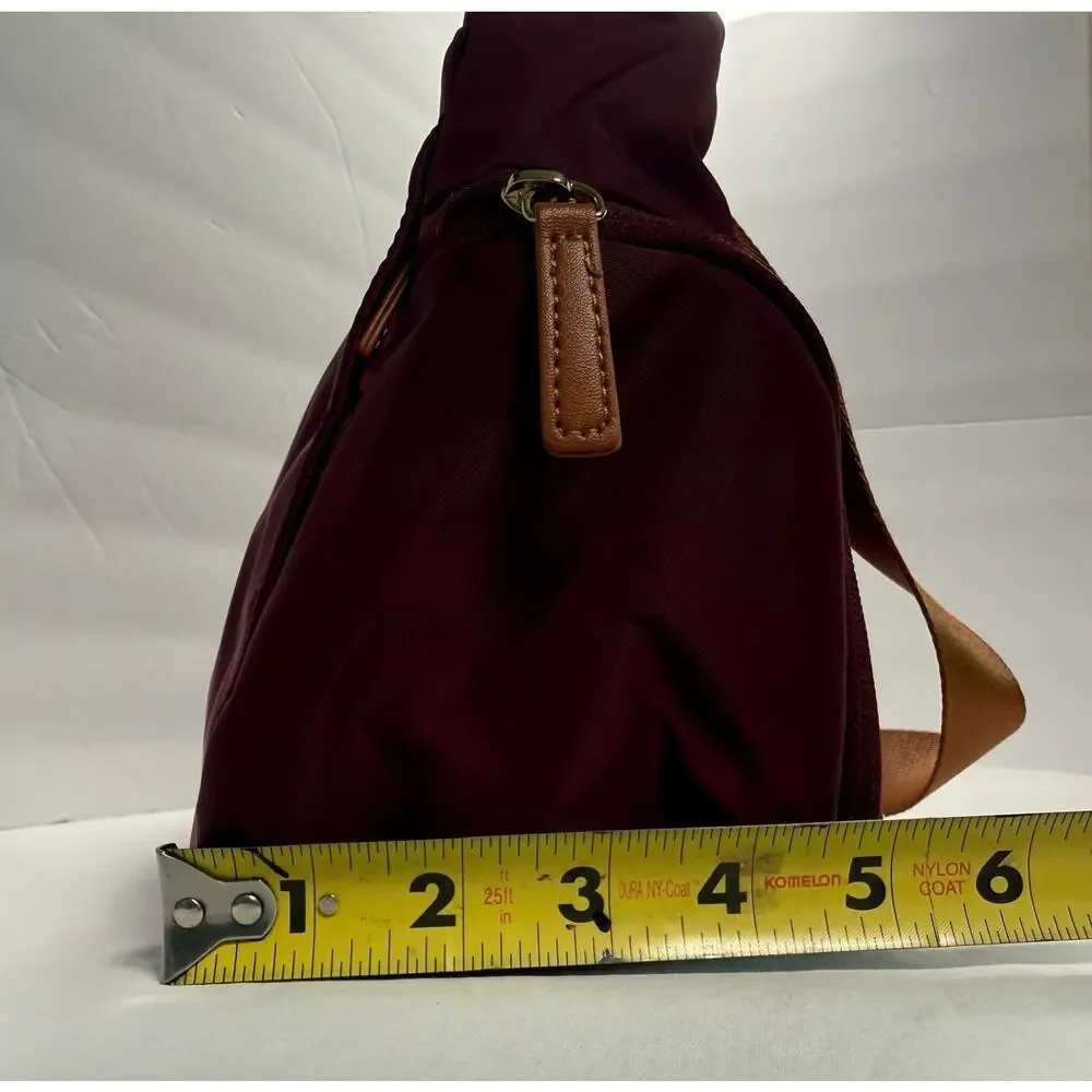 Nordace Siena Hobo Crossbody Bag Purse Burgundy RFID Travel Brown Strap